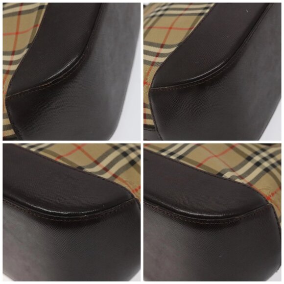 BURBERRY Nova Check Hand Bag Canvas Beige Auth 120467 - Picture 15 of 16